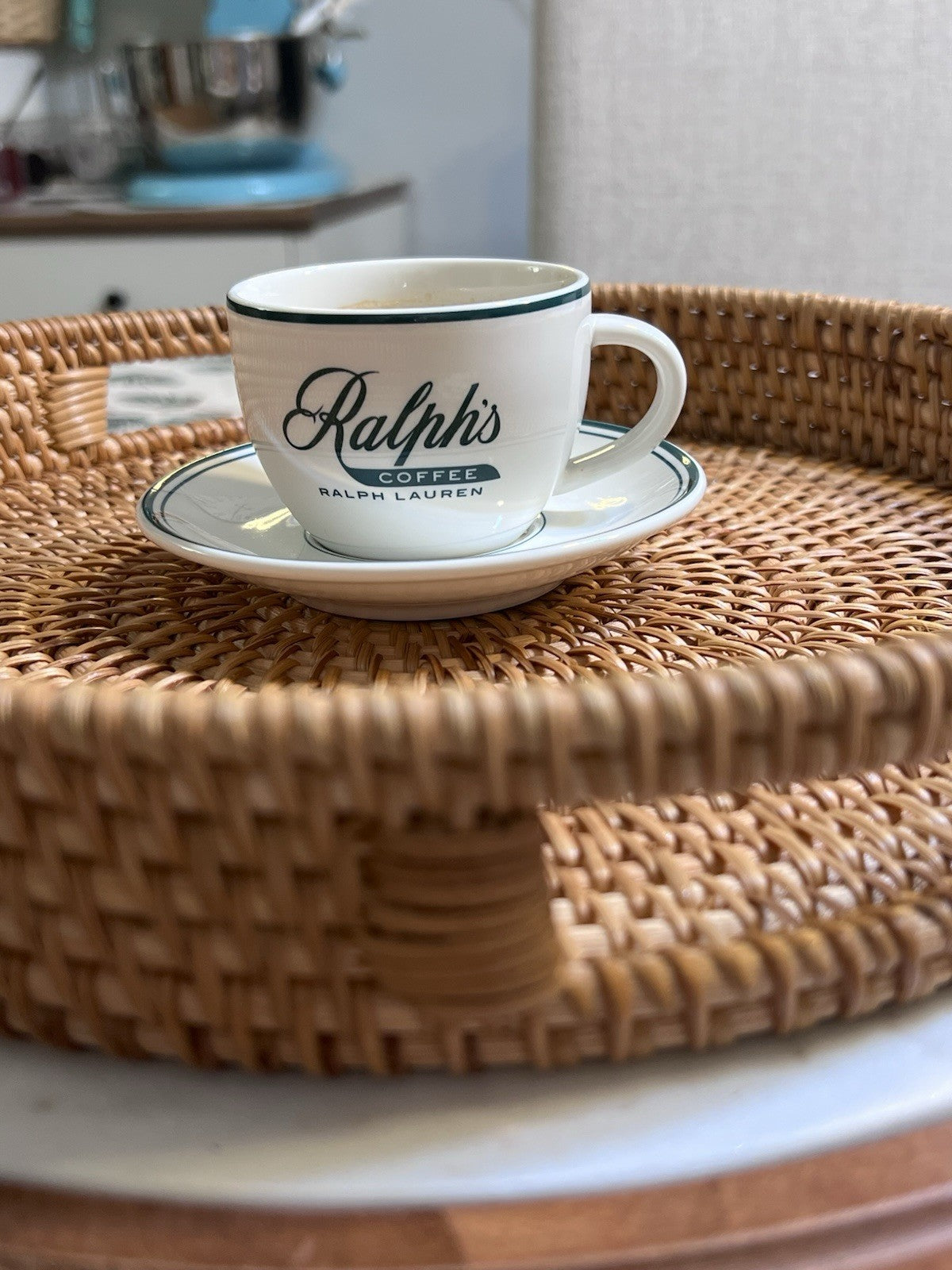 RALPH'S COFFEE Ralph Lauren New York City Porcelain Espresso Cup & Saucer Set