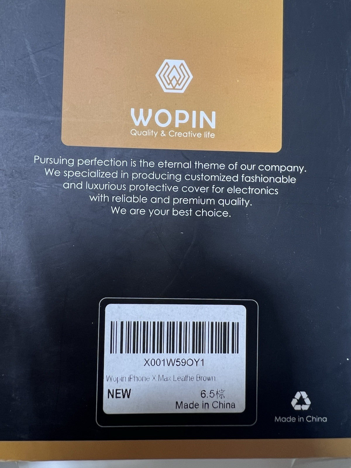 WOPIN Luxury Leather Flip Wallet Case For iPhone X Max (6.5") - Brown