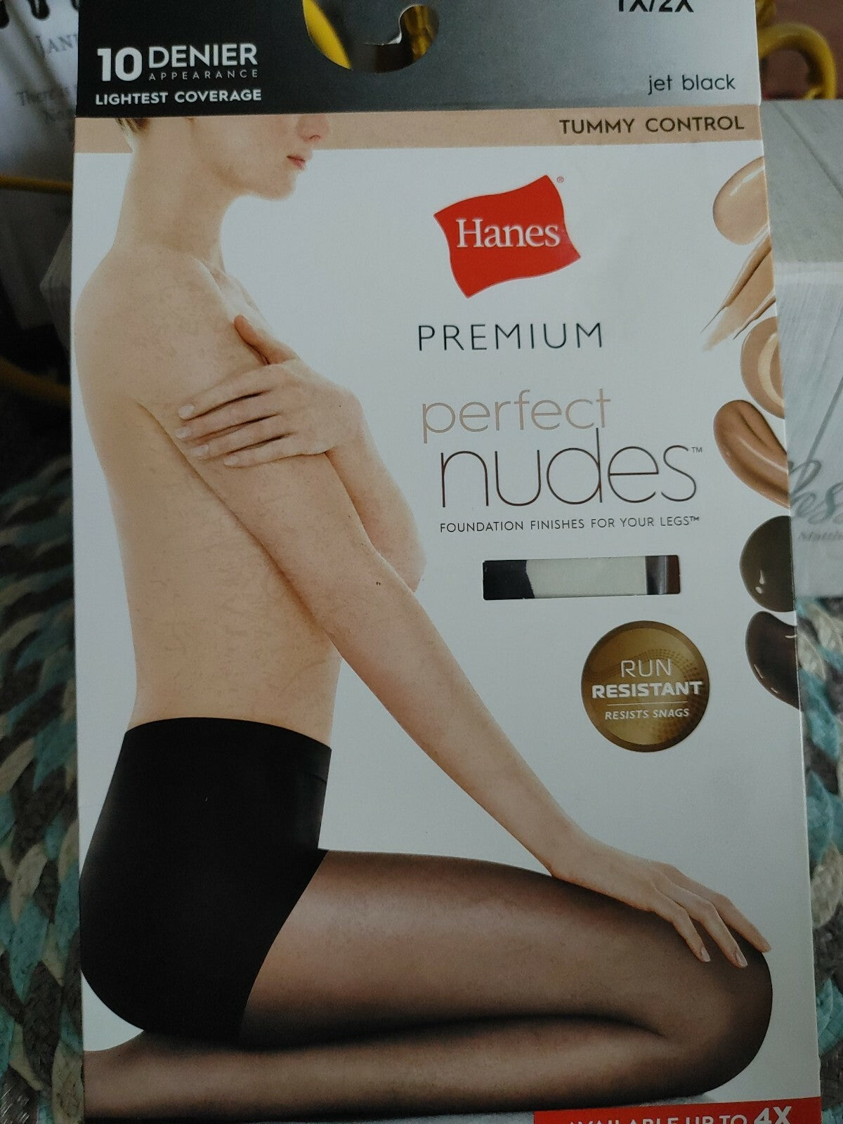 Hanes Women’s Stockings Black 1X/ 2X Tummy Control sheer plus