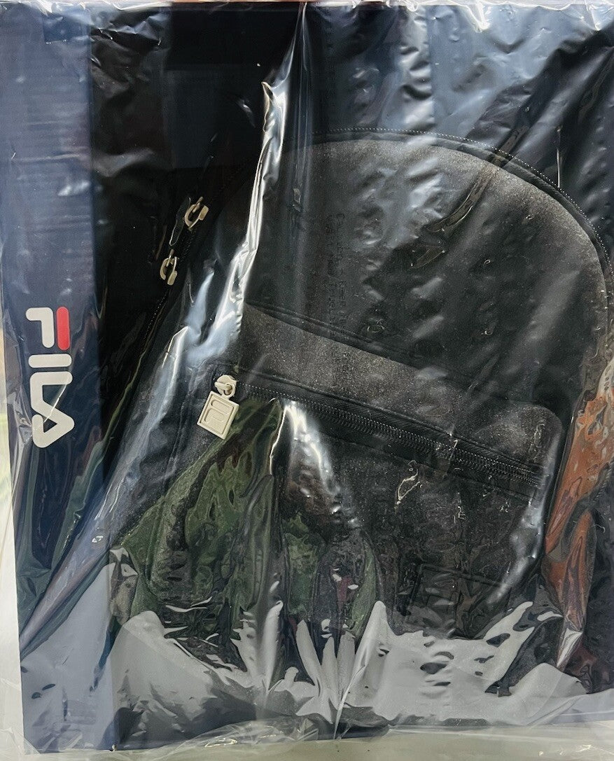 Fila Unisex Lilandra Backpack Gray Black With Pouch Medium 3-pc Set Backpack NWT