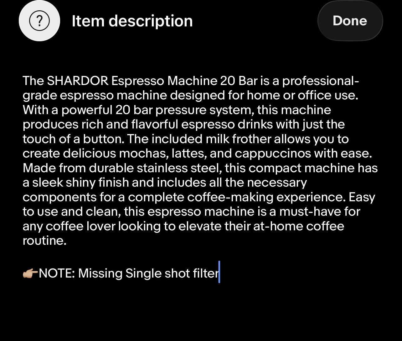 SHARDOR Espresso Machine 20 Bar, Professional Espresso Machine MSRP $190