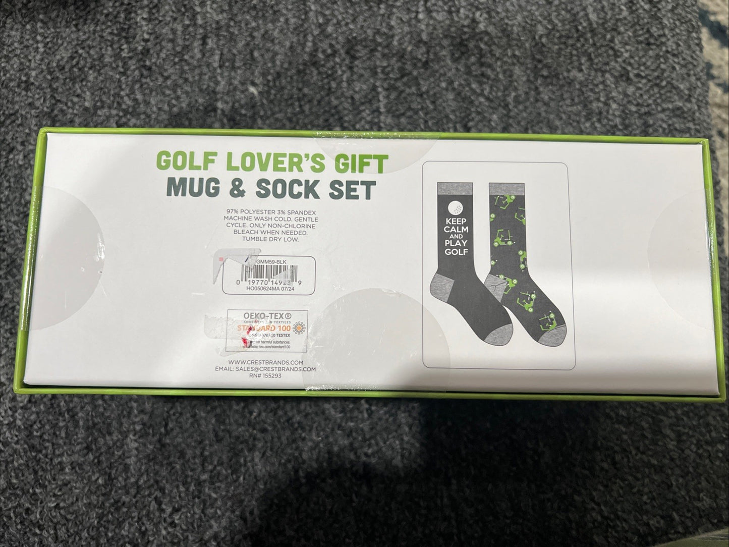 Golf Lover’s Gift Mug & Sock Set Crew Socks Men’s 10-13 - New in a Box