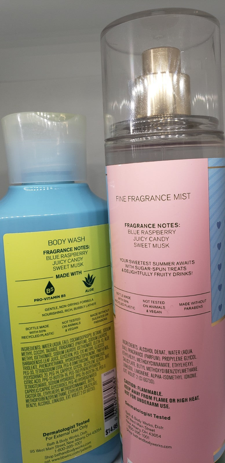 New Bath & Body Works Blue Raspberry Burst Fine Fragrance Body Mist & Body Wash
