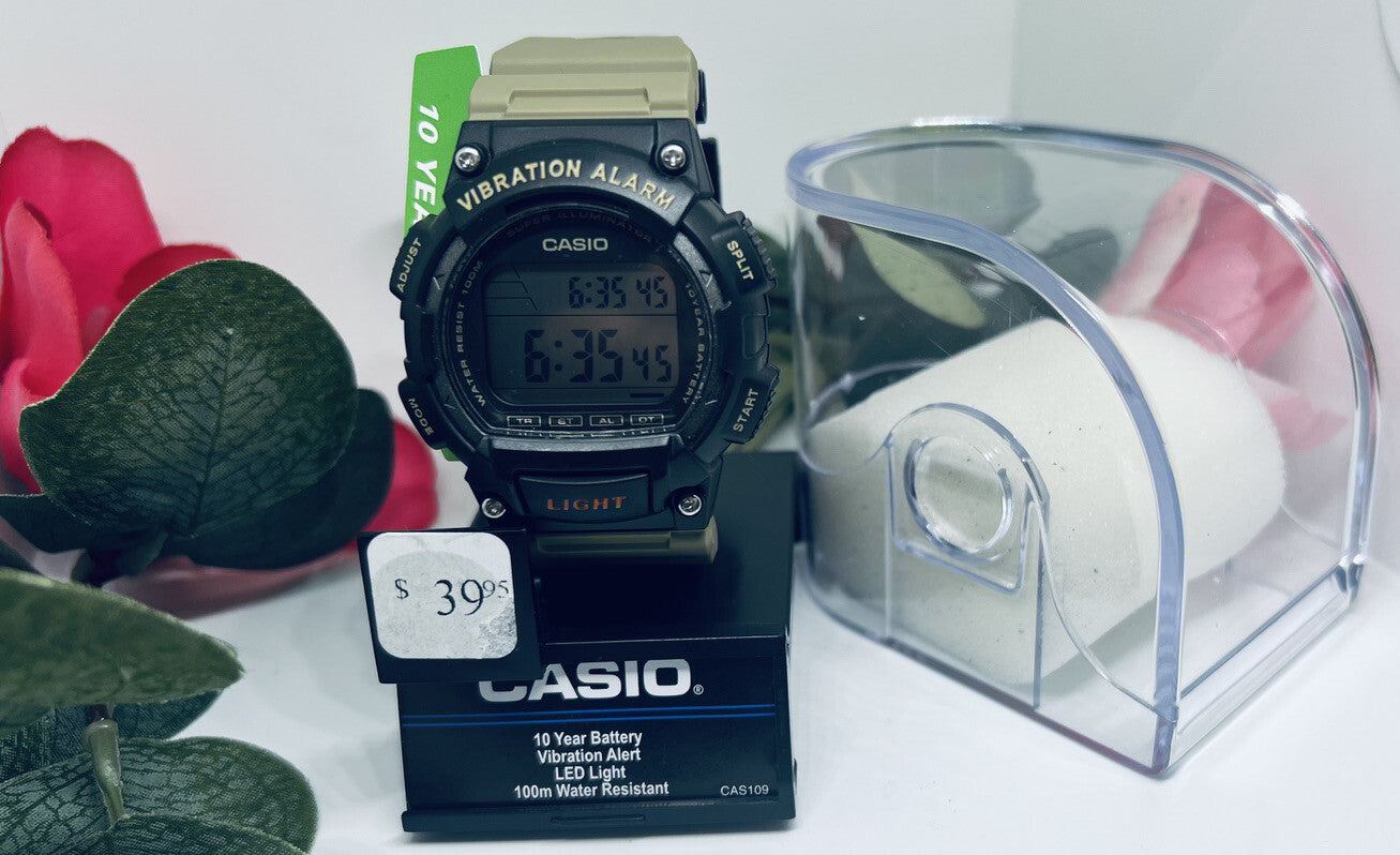 Casio W736H-5AV, Illuminator Watch, 100 Meter WR, Vibration Alarm, Chronograph
