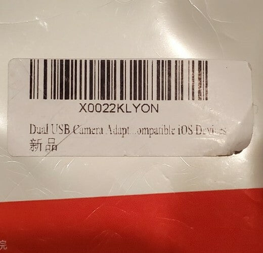 Dual USB Camera- iOS Adapter W/USB C