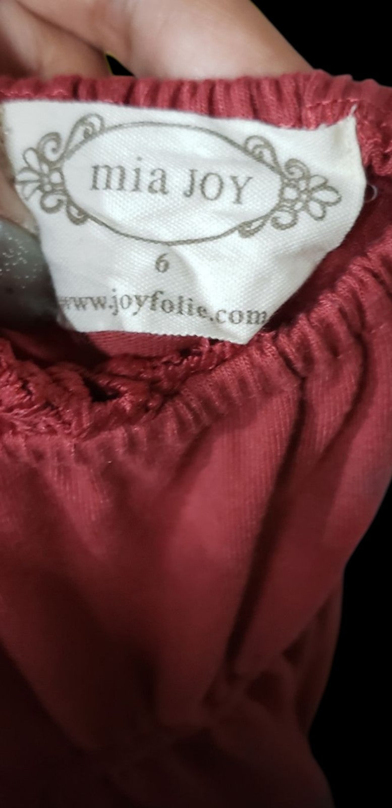 Mia Joy Joyfolie Girls sz 6 paprika red flare bell leg boho holiday jumpsuit