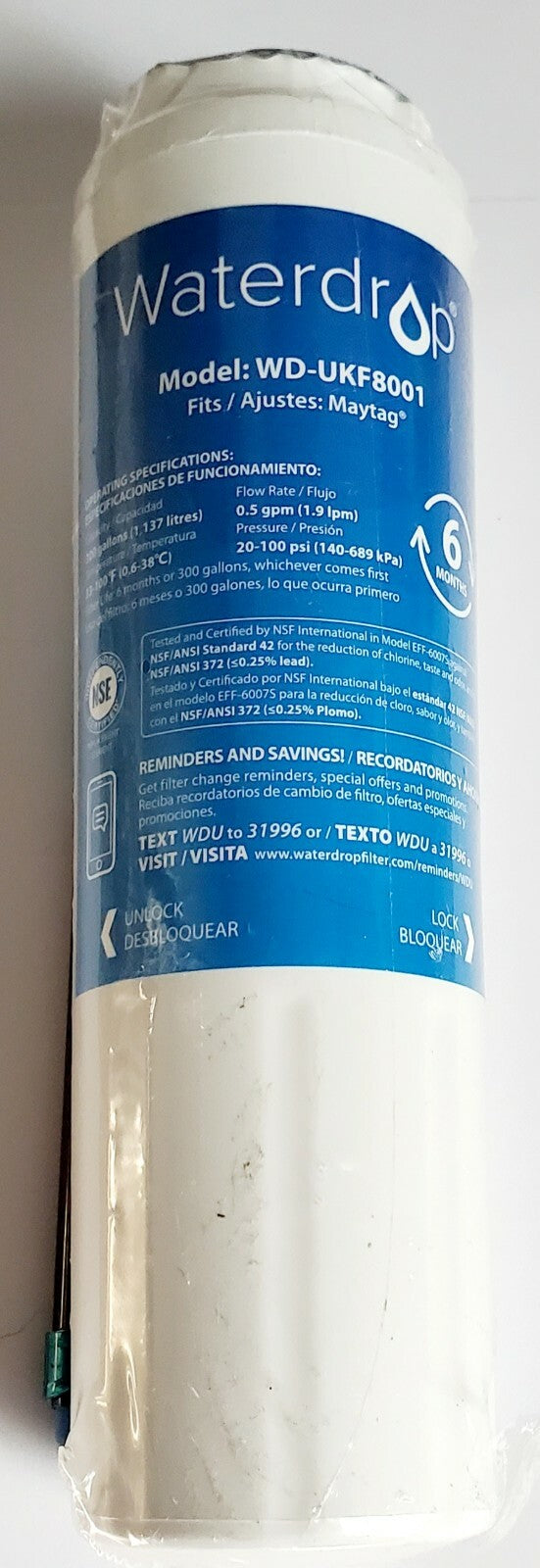 SEALED Waterdrop WD-UKF8001 Water Filter No Box