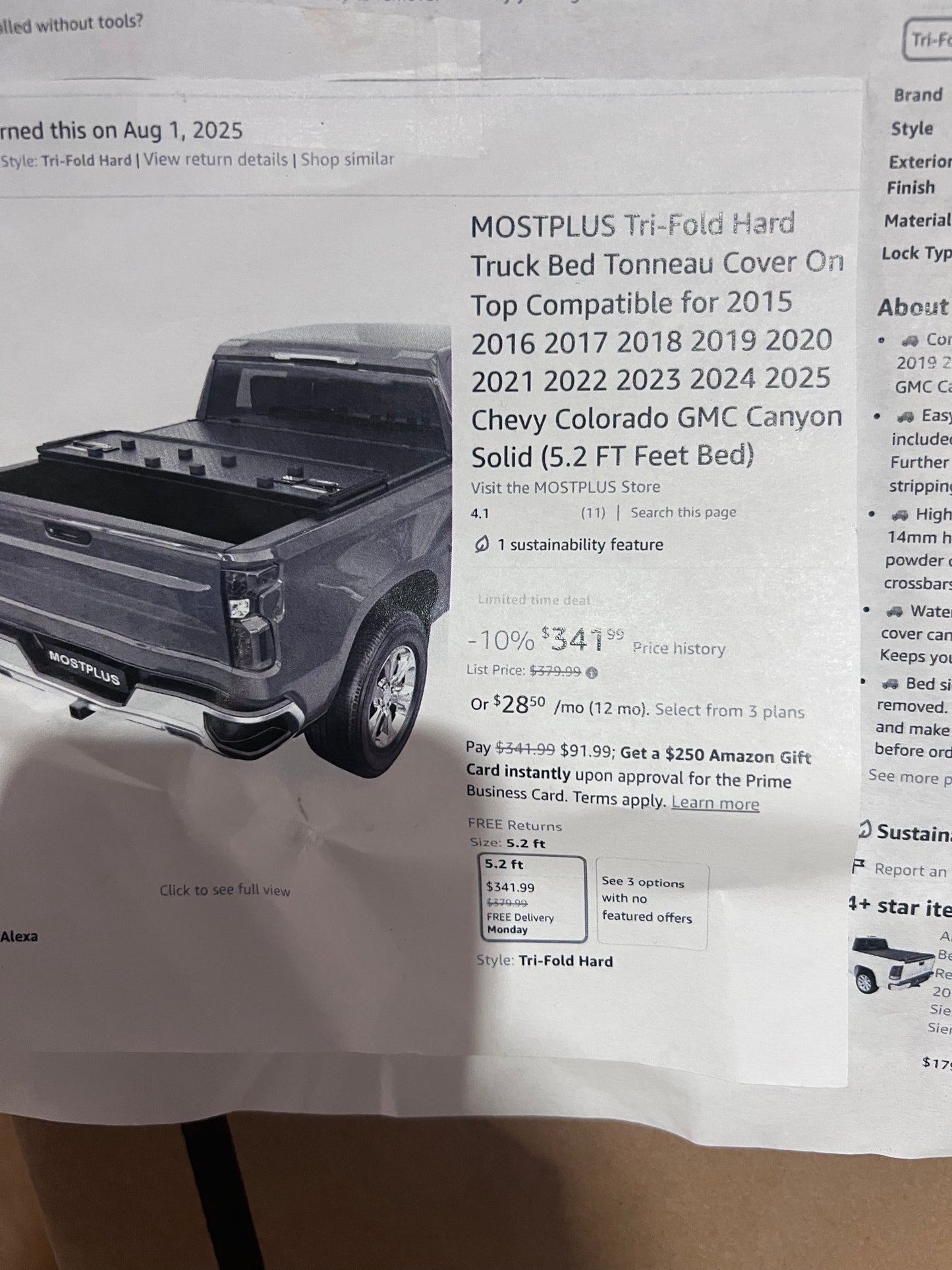 MOSTPLUS 5.7FT/5.8FT 4-Fold Hard Bed Tonneau Cover for 2019 2020-2026 Silverado Sierra 1500 2500HD 3500HD