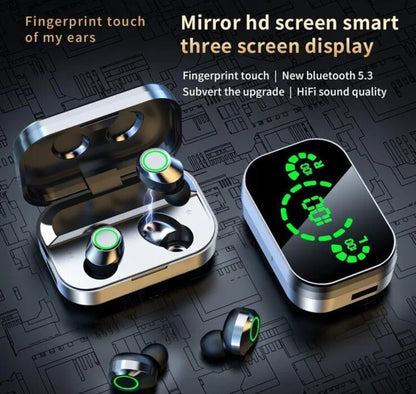 YD03 Wireless Bluetooth In Ear Headset Large Screen Smart Digital Display NIB