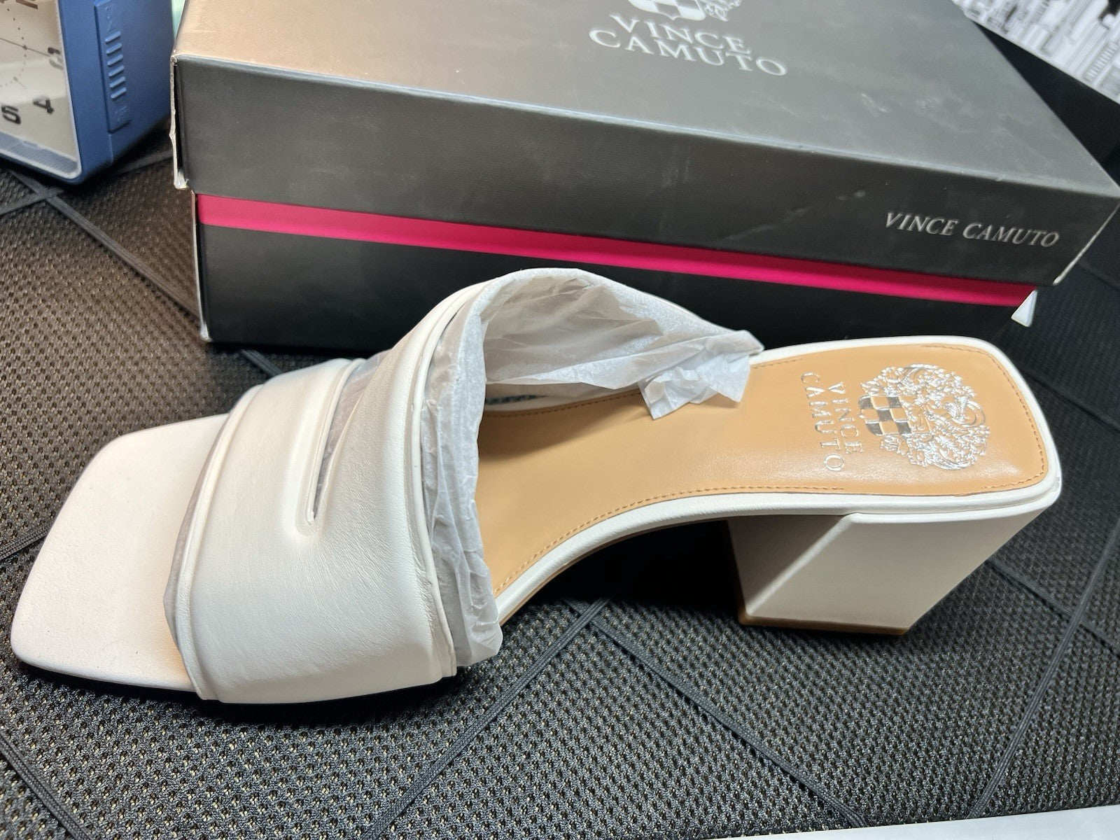 Vince Camuto Leather Strappy Mules Jinani Coconut Cream  Baby Sheep Size 12M