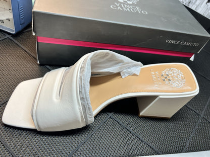 Vince Camuto Leather Strappy Mules Jinani Coconut Cream  Baby Sheep Size 12M
