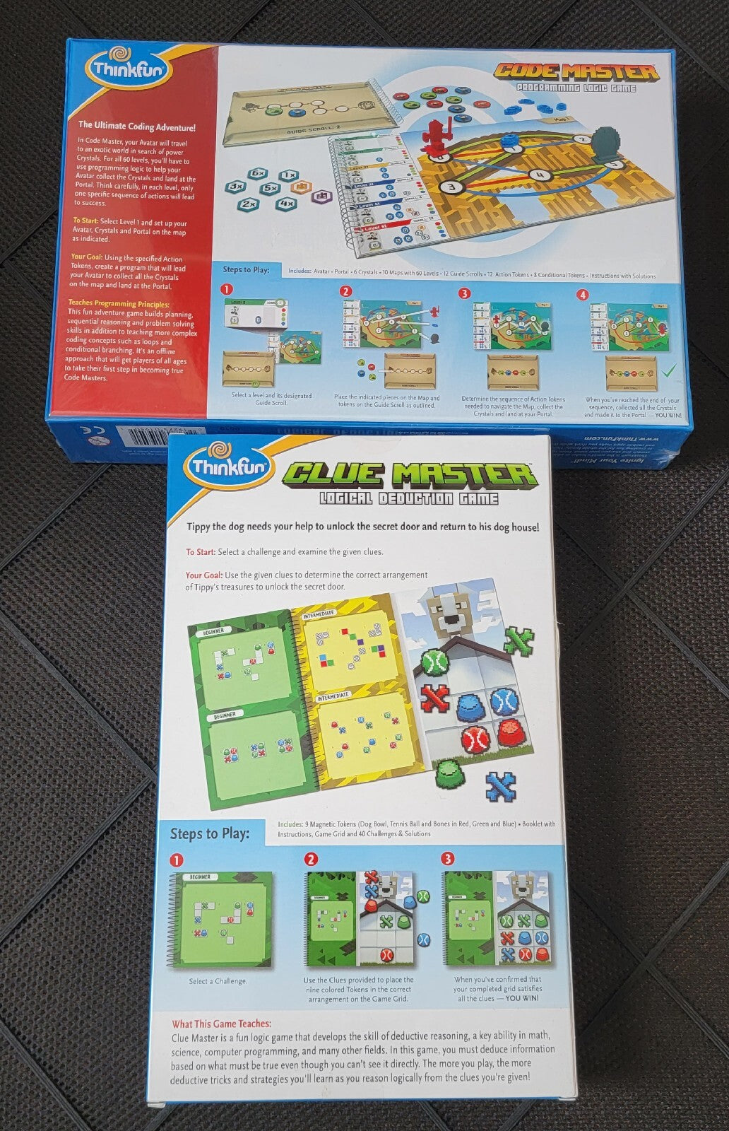 Thinkfun Clue Master Code Master  Math Dice Bundle STEM Toys Board Game Bundle