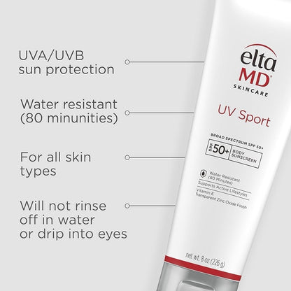 Elta MD UV Sport Full-Body Sunscreen SPF 50+  8oz /226g EXP date: 03/2026