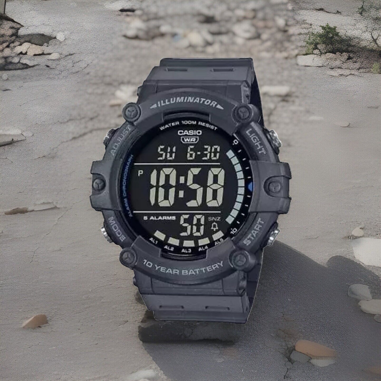 Casio Digital Sport Watch, Black Resin Strap AE-1500WH-8BVDF