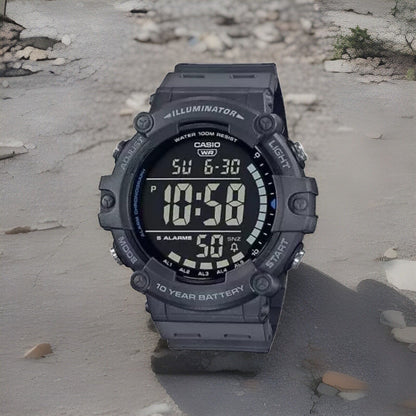 Casio Digital Sport Watch, Black Resin Strap AE-1500WH-8BVDF