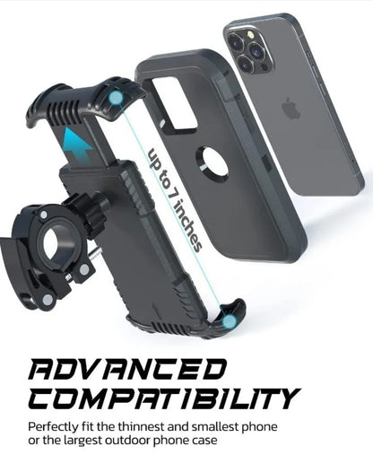H18 Bike Phone Mount - Universal Phone Holder Bike/Motorcycle Fits 4.7 - 6..8"