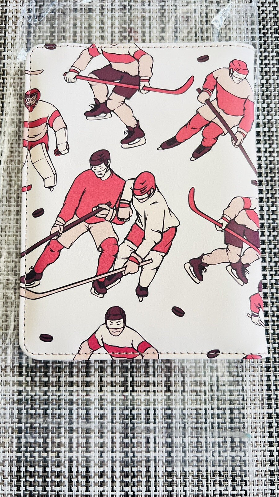 Passport & Vaccine Card Holder Hockey Design 6" X 4.5" New In Package