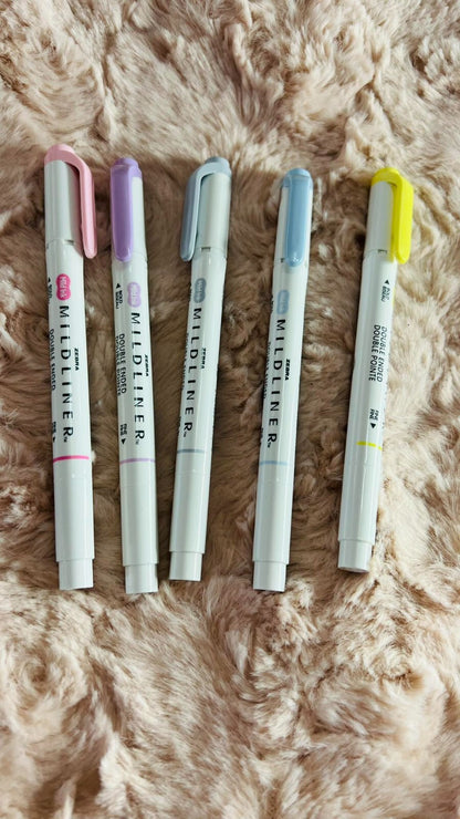 ZEBRA MILDLINER Double-Ended Highlighters 5-pc Set New w/o Box