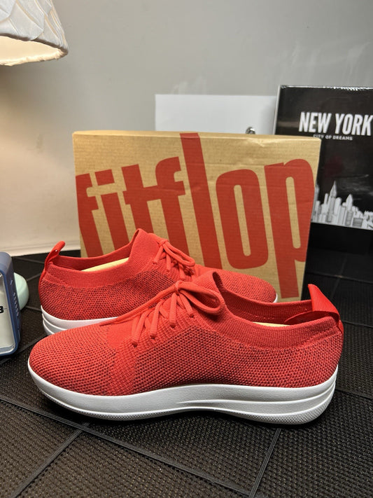 FitFlop Womens F-SPORTY UBERKNIT Athletic Sneakers Breathable Slip on NIN Red