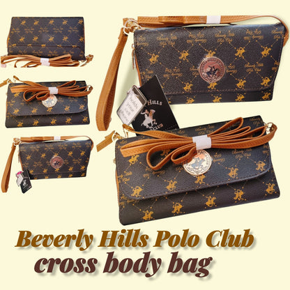 Beverly Hills Polo Club Wallet Crossbody bag (Brown) NEW w/ Tags