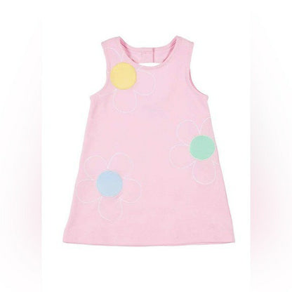 Florence Eiseman Girls  Pink Pique Knit Dress Flower Size 6
