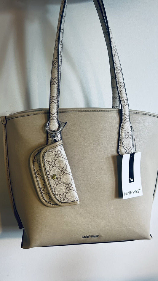 Nine West Jodie Carry all Logo Tote Bag/ Mushroom Multi NWT