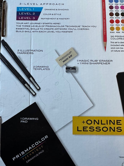 Prismacolor Technique Colored Pencils - Level 1 Bundle 47 Count - 2 Art Lessons