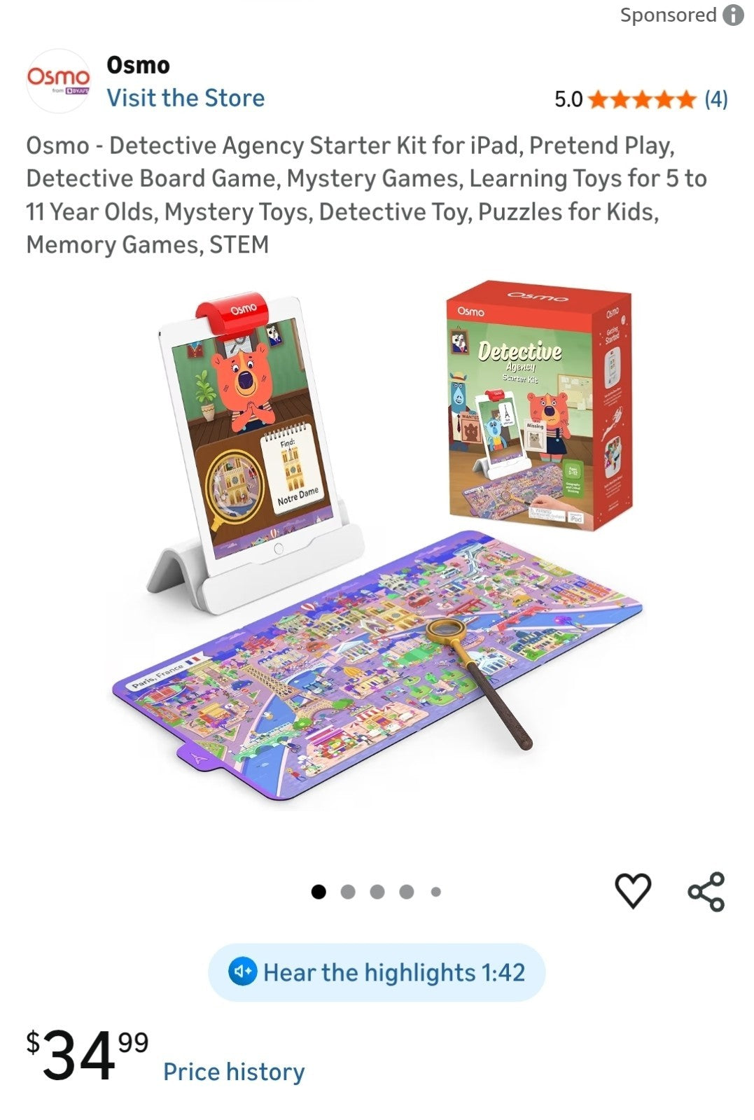 Osmo - Detective Agency Starter Kit for iPad, Learning Toys for 5 to 11 yrs Old 