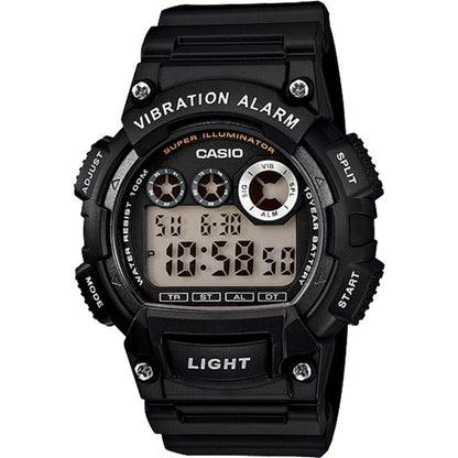 Casio W735H-1AV, Black, 100m Water Resistance /Resin Men Watch w/free Clear case