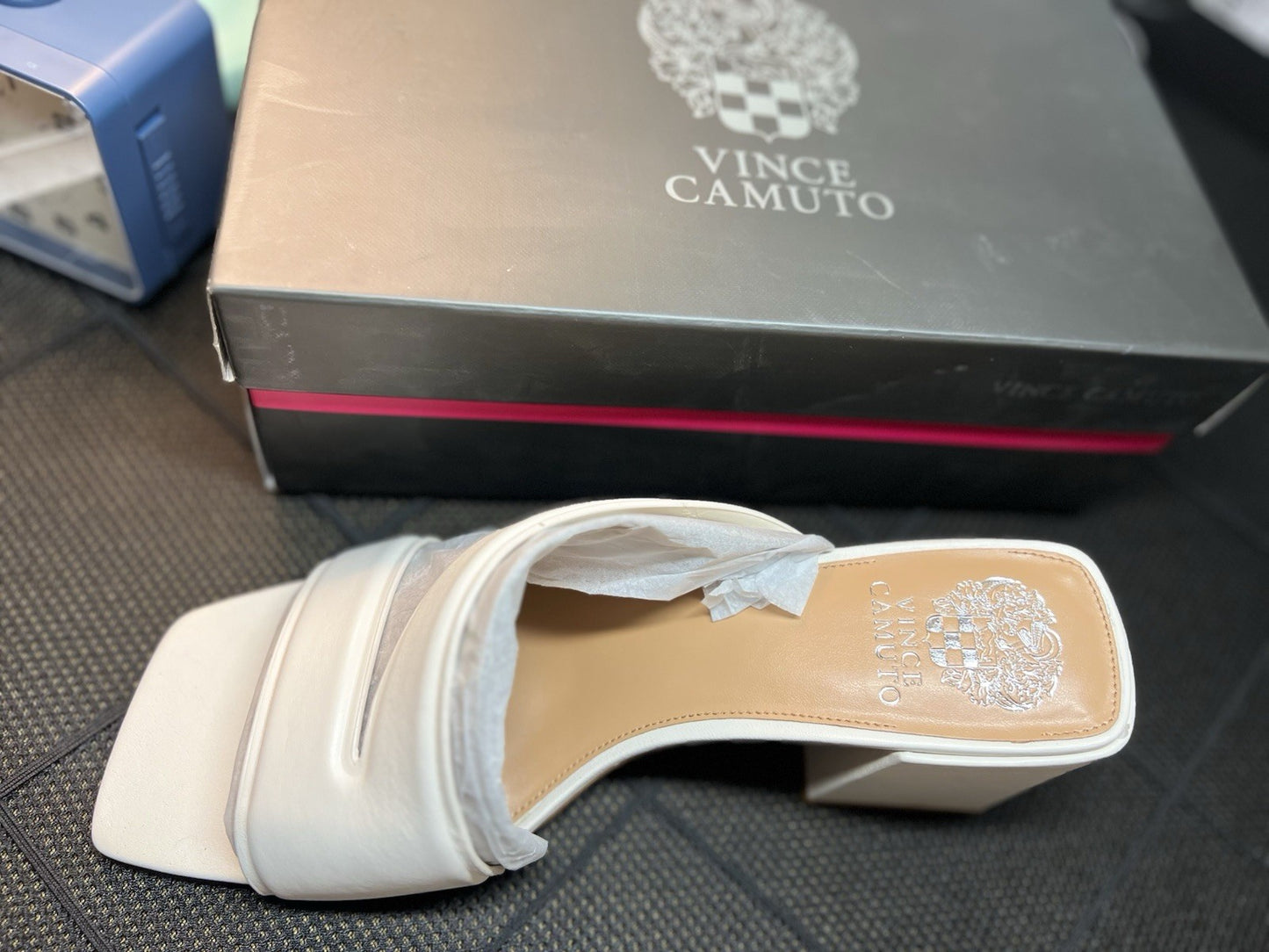 Vince Camuto Leather Strappy Mules Jinani Coconut Cream  Baby Sheep Size 12M