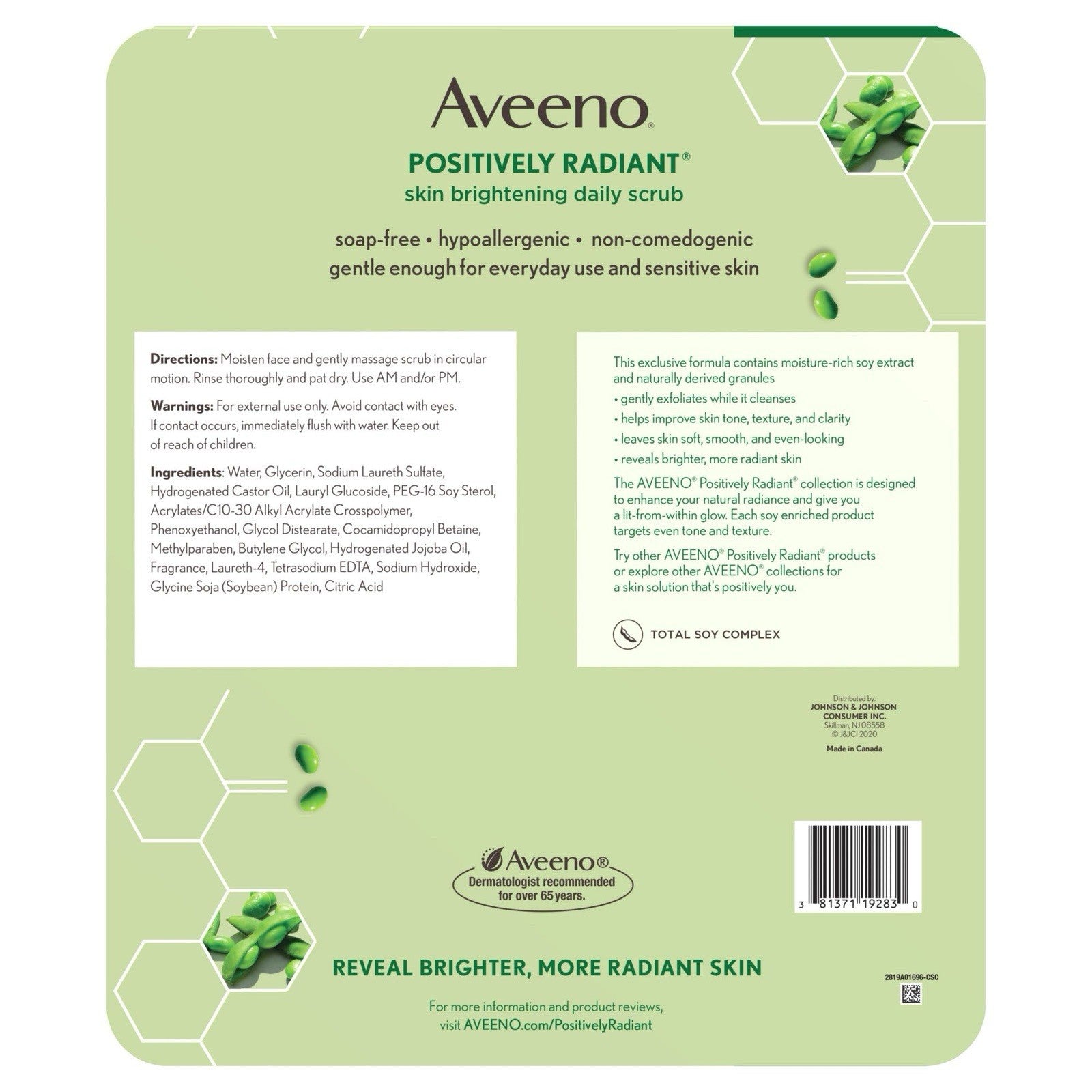 AVEENO Positively Radiant  Skin Brightening Facial Scrub Set of 3 New Sealed