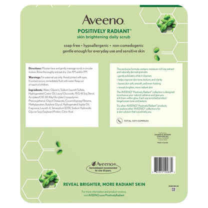 AVEENO Positively Radiant  Skin Brightening Facial Scrub Set of 3 New Sealed