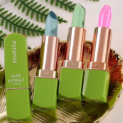 Aloe Vera Lipstick ,Lip Moisturizer Long Lasting Color Changing Petansy 3 Packs