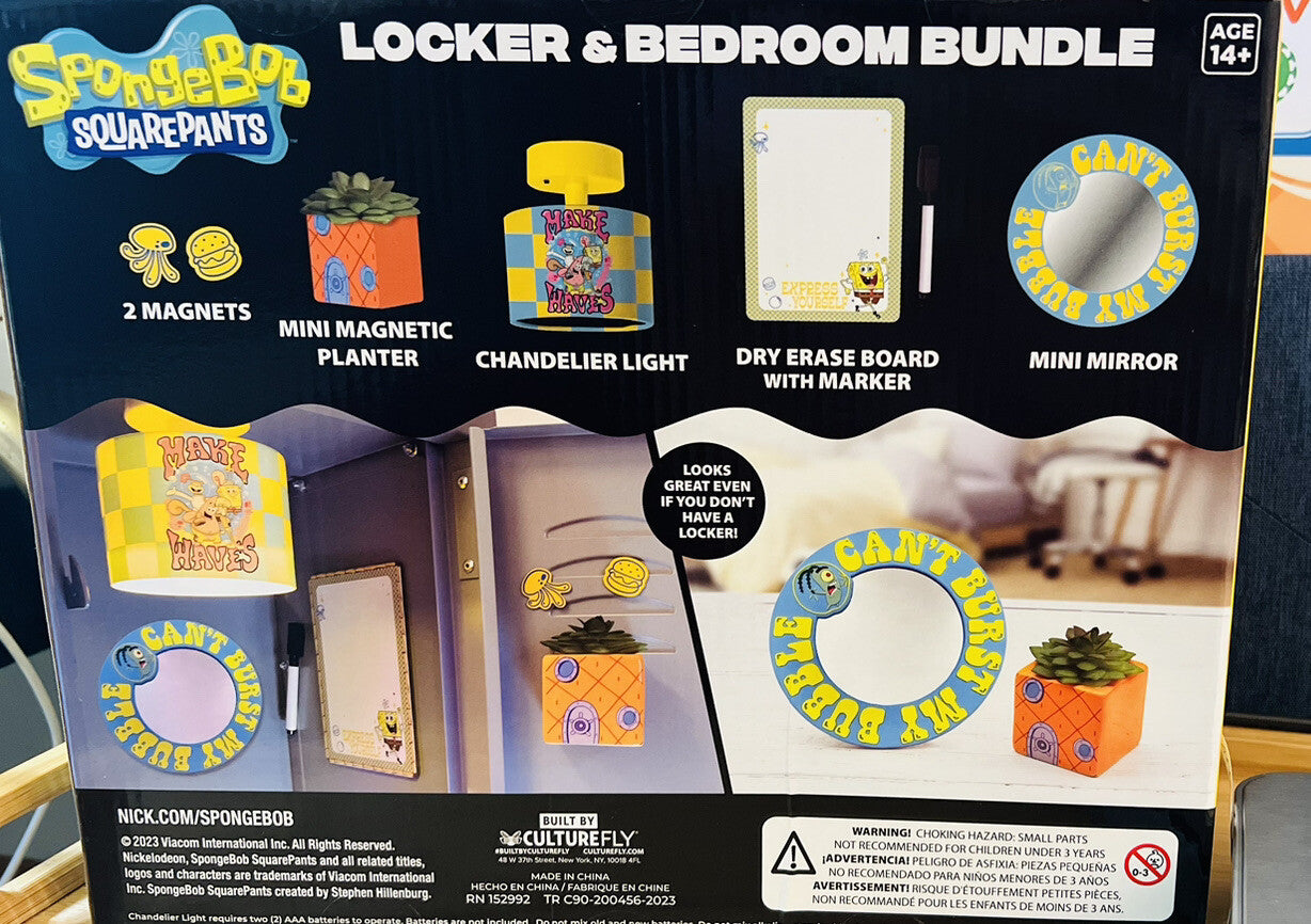 NIB Nickelodeon SPONGEBOB SQUAREPANTS 2023 LOCKER & BEDROOM BUNDLE Mirror MAGNET