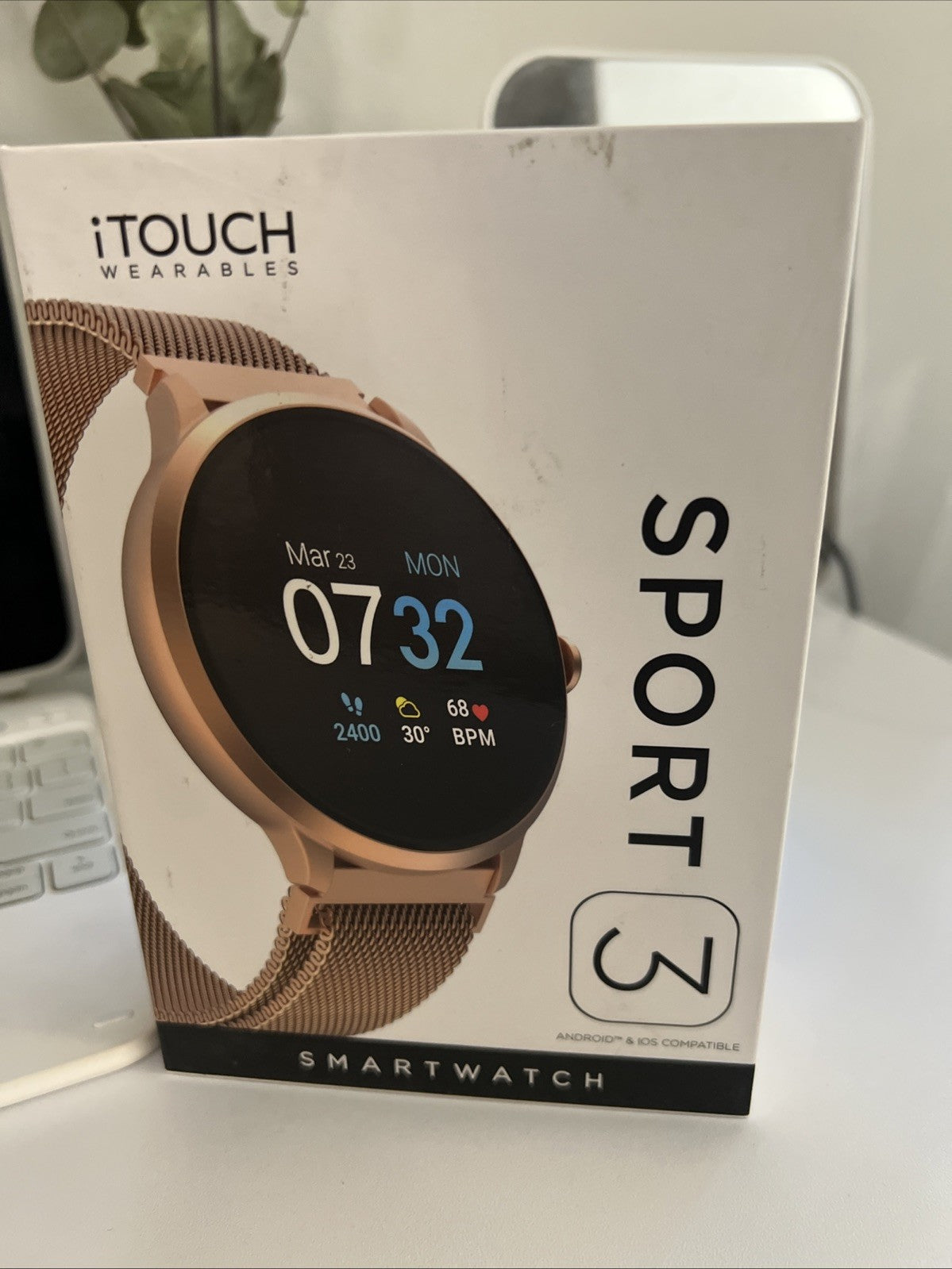 Itouch Sport 3 Smart Watch & Fitness Tracker, Women & Men, (43mm), Rosegold Mesh