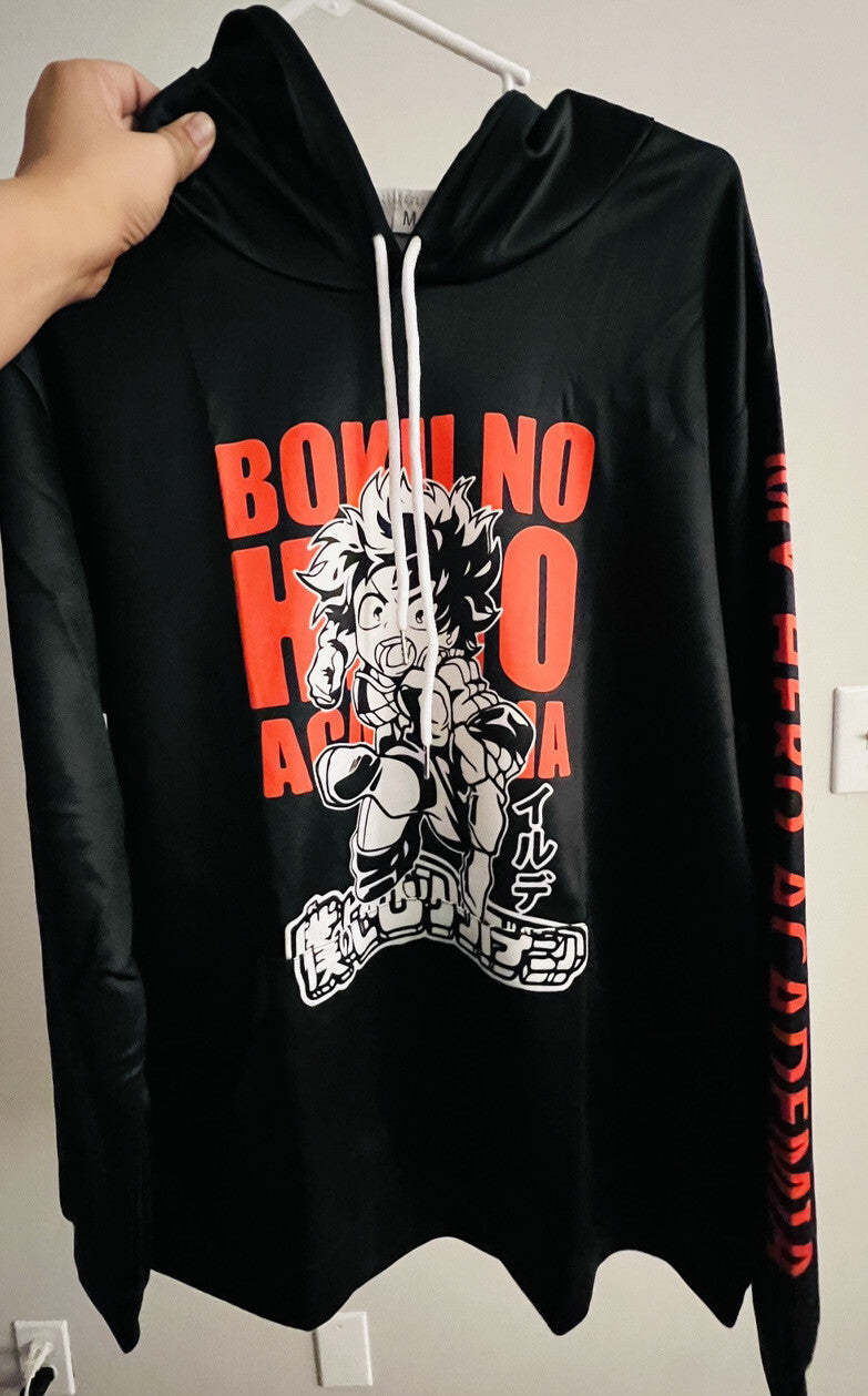 My Hero Academia Pullover Hoodie Black MEDIUM New (see Description)