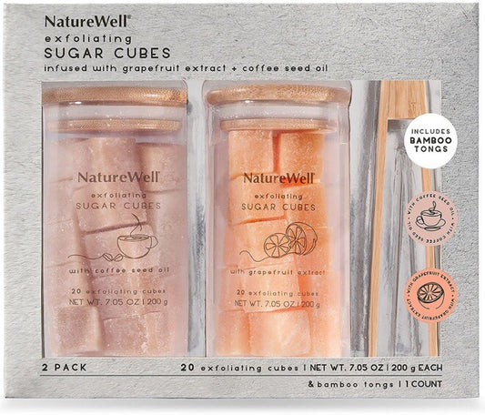 NatureWell Exfoliating Sugar Cubes - Grapefruit and Coffee Infusion - 2 Pk - NEW