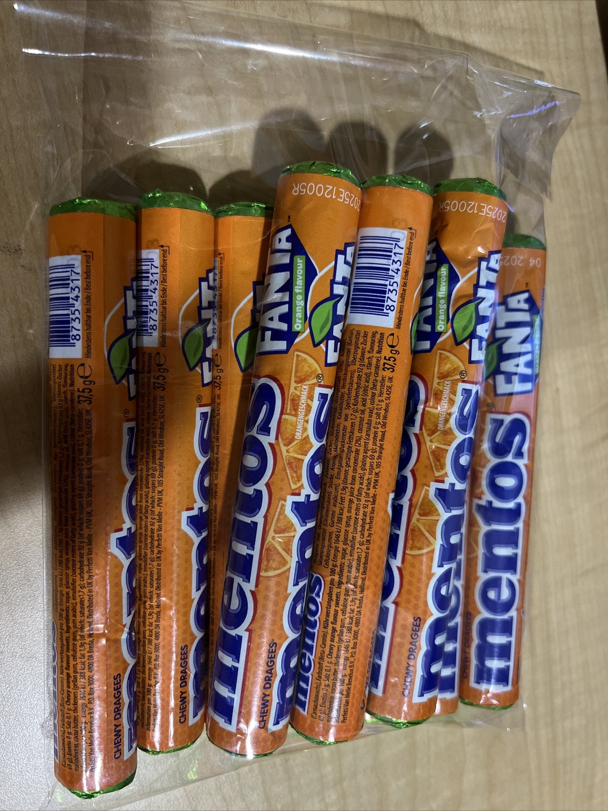 MENTOS FANTA ORANGE Flavor Chewy Dragees Candy Sweets 10-Pk (37.5g)