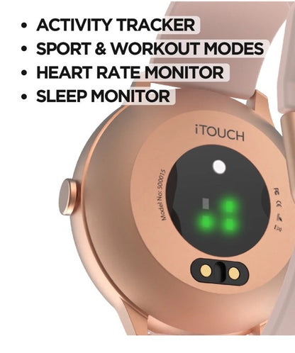 Itouch Sport 3 Smart Watch & Fitness Tracker, Women & Men, (43mm), Rosegold Mesh
