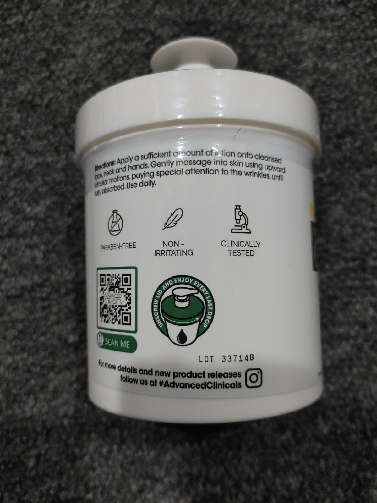 Advanced Clinicals Spa Size Collagen Skin Rescue Lotion 16 Oz (454g)