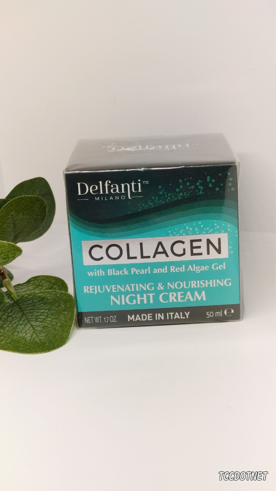 Delfanti Milano Collagen Night Cream with Black Pearl & Red Algae Gel 1.7 oz