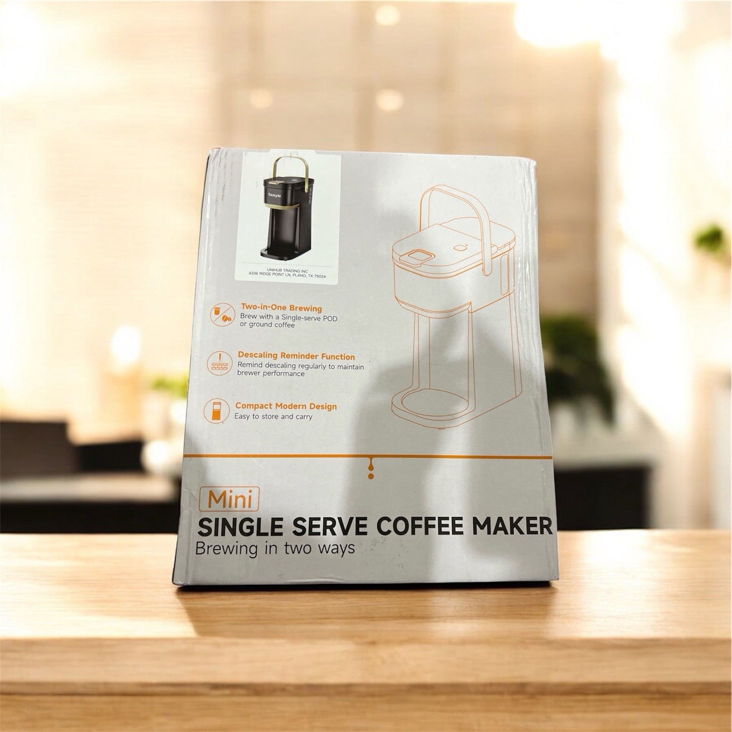 Tastyle Mini Single Serve Coffee Maker, Compact 1-Cup Brewer - Black