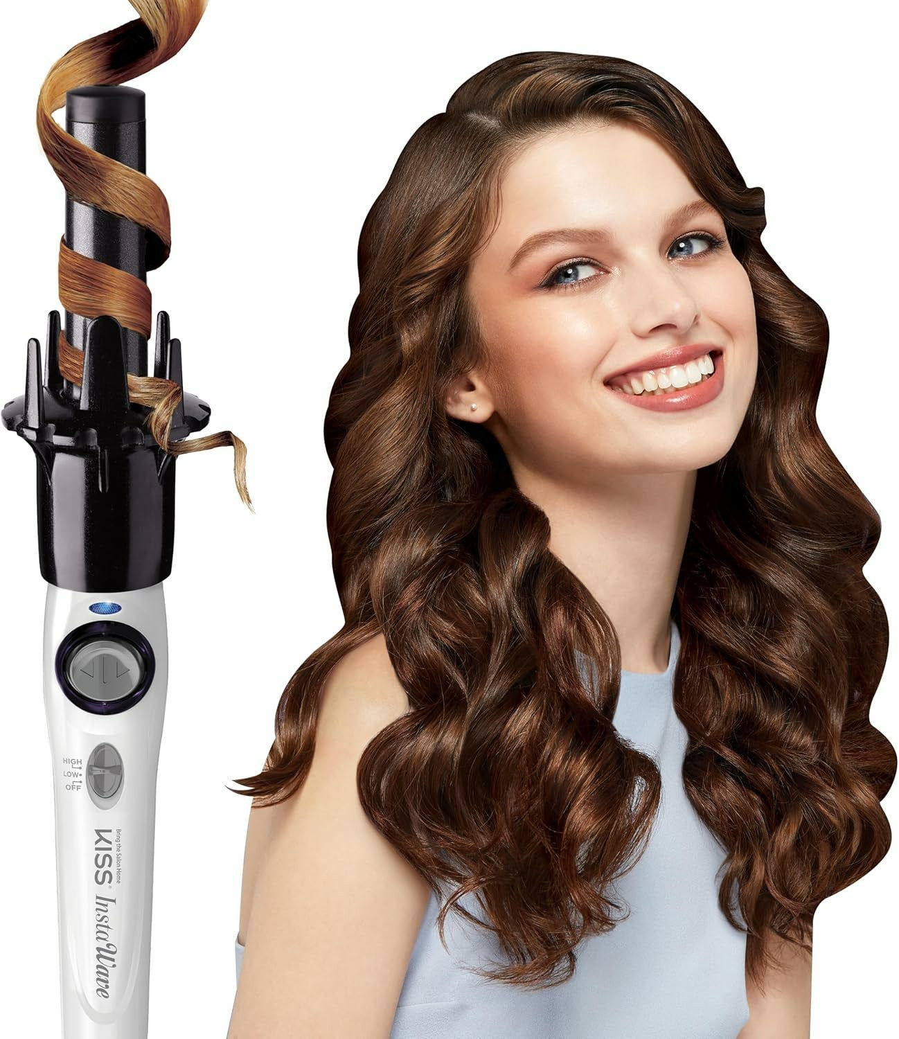 KISS Instawave Deluxe Automatic Rotating Curling Iron  1” Ceramic Ionic Wand