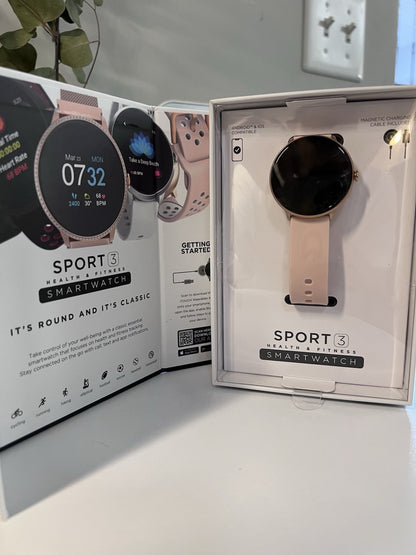 iTouch Sport 3 Smartwatch Fitness Tracker: Rose Gold Case Blush Strap (Openbox)
