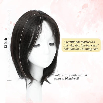 Ms Taj Hair Topper 12 Inch Hair Toppers for Women with Thinning Hair Black NEW