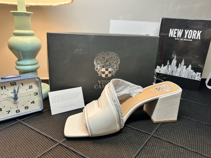 Vince Camuto Leather Strappy Mules Jinani Coconut Cream  Baby Sheep Size 12M