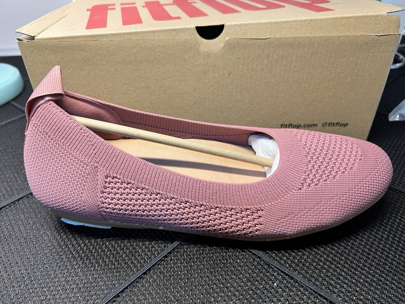 fitflop™ Women's 6.5 Allegro Multi-Knit Ballet Pumps Slip-On Shoes in Warm Rose