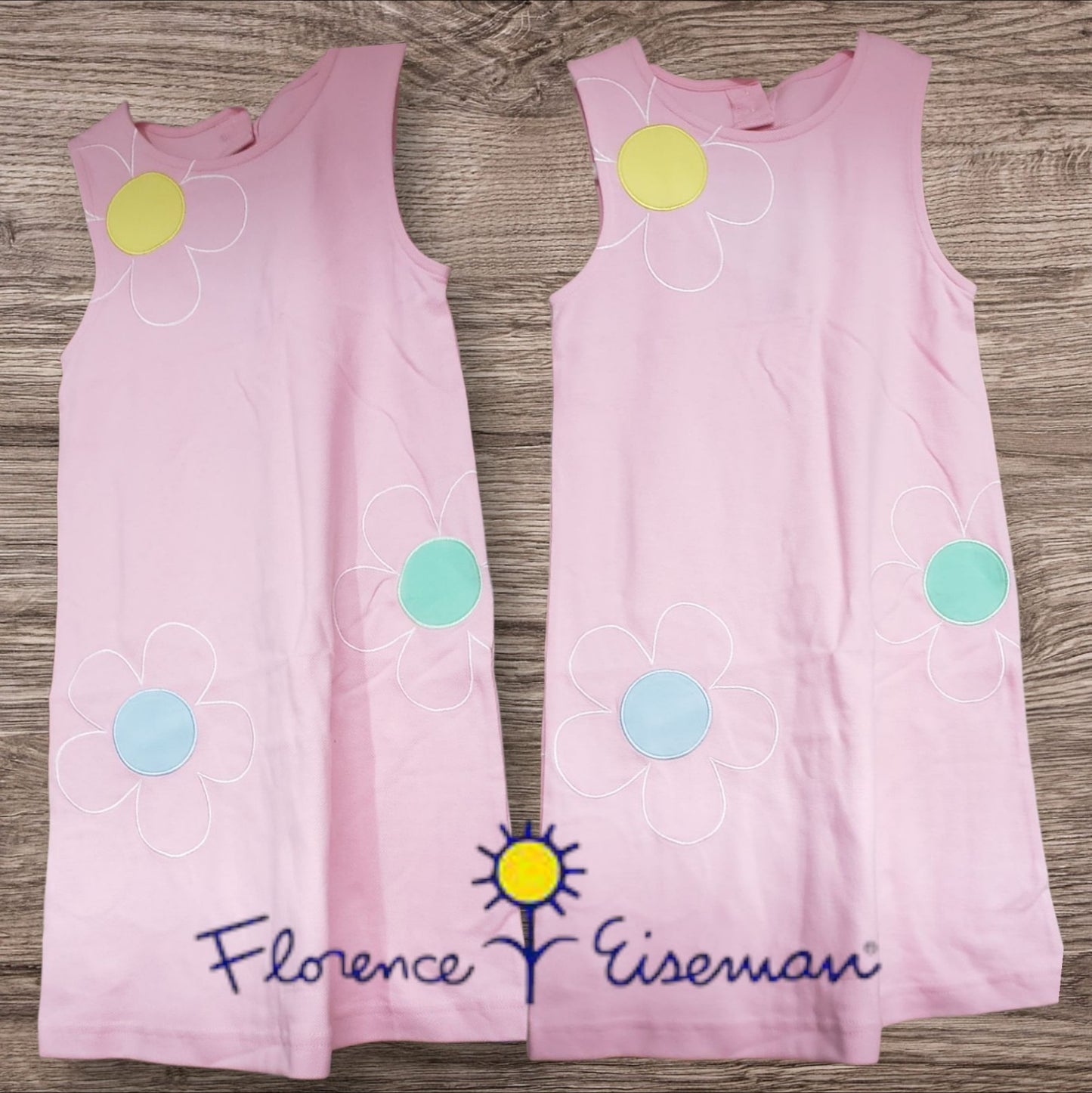 Florence Eiseman Girls  Pink Pique Knit Dress Flower Size 6