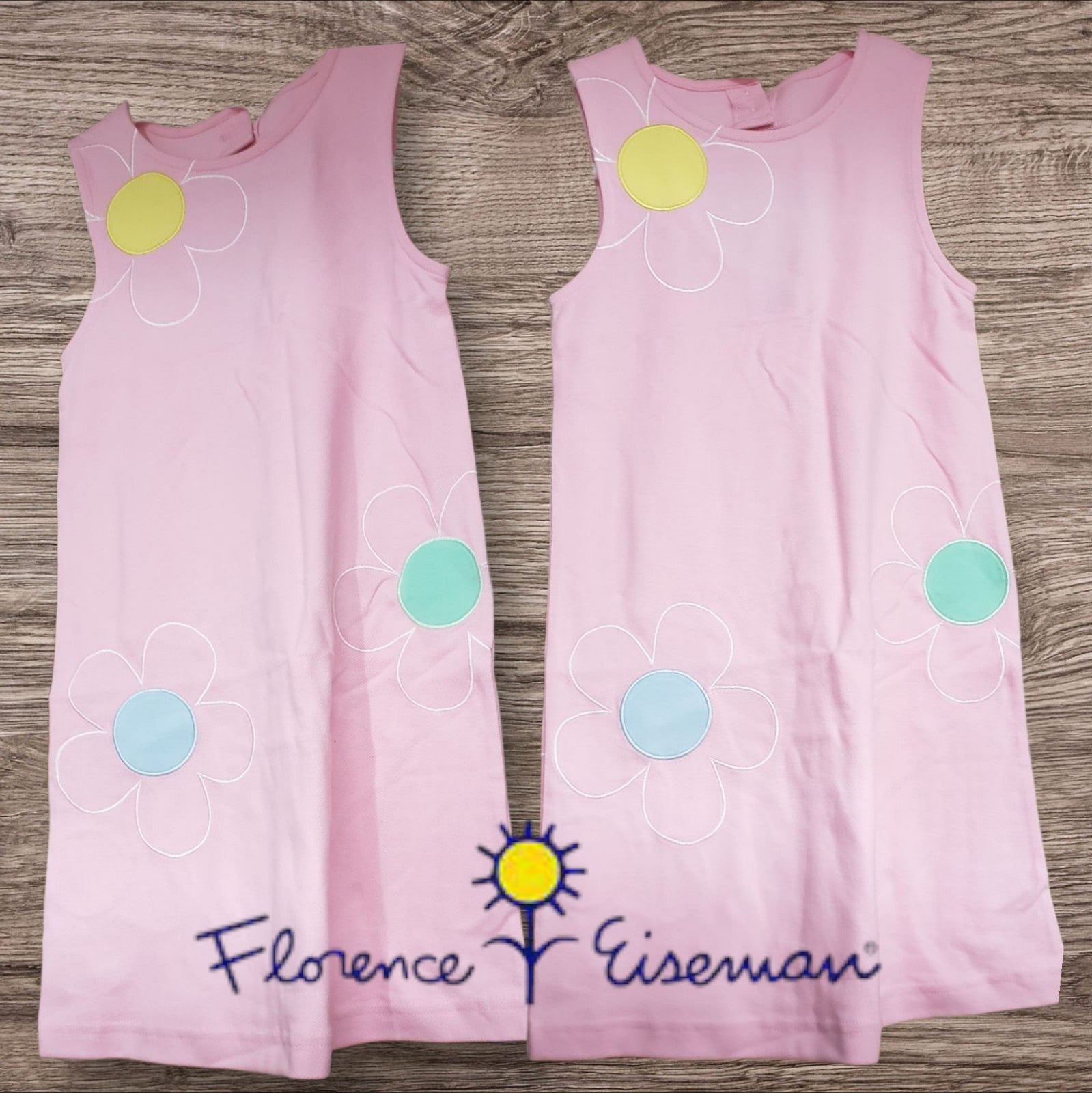 Florence Eiseman Girls  Pink Pique Knit Dress Flower Size 6