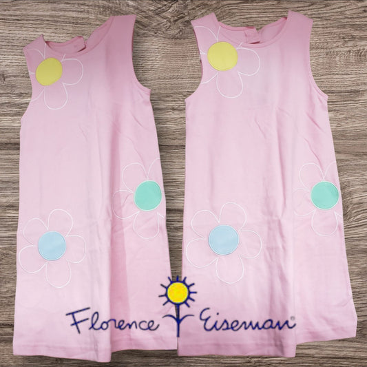 Florence Eiseman Girls  Pink Pique Knit Dress Flower Size 6